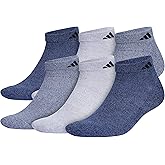 adidas mens Athletic Cushioned Low Cut Ankle Socks (6-pair Pack)