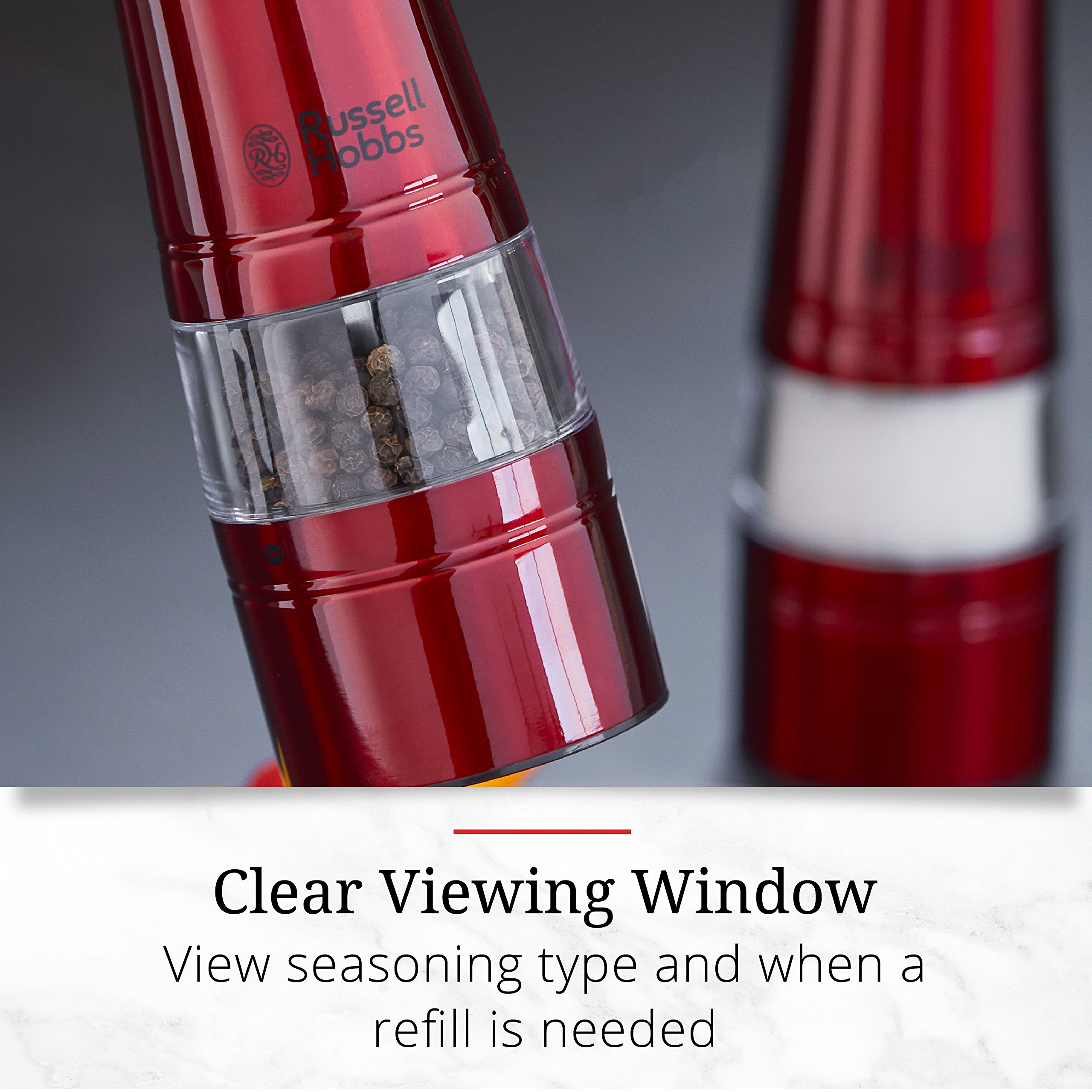 Russell Hobbs Electric Salt and Pepper Mill Set with Adjustable