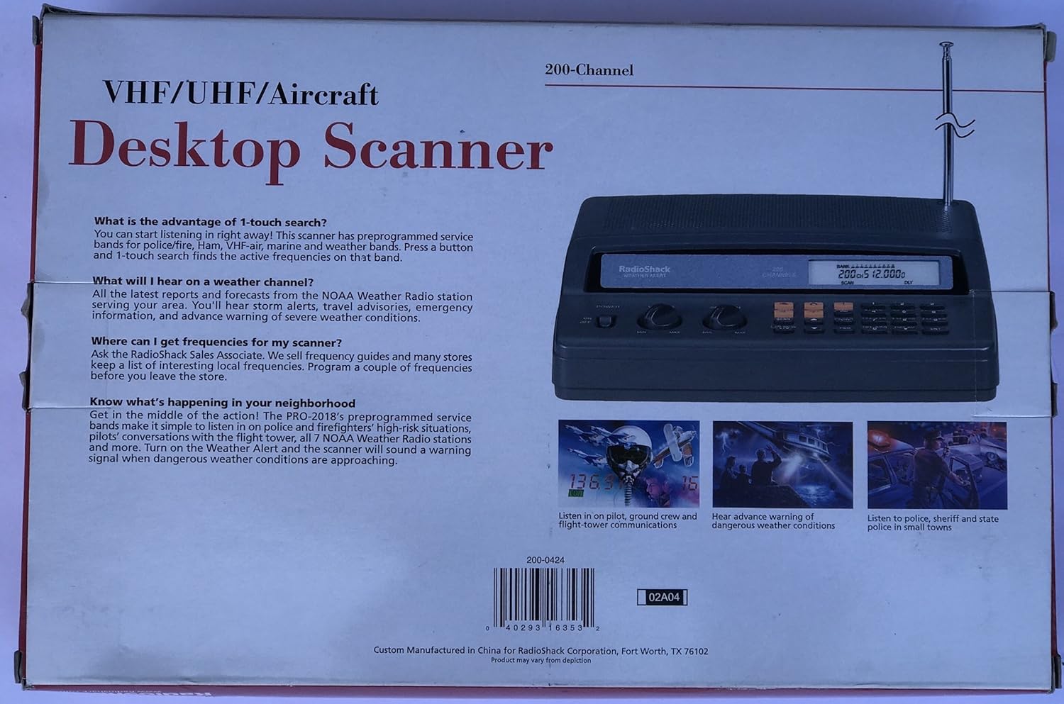 Amazon.com: Radio Shack Police Desktop Scanner PRO-2018 200 Channel: Home  Audio & Theater