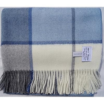 Buy 100 Baby Alpaca Throw Blanket Horizon Throw No Synthetics Or Chemical Dyes Blue W Ecru Grey Online In Indonesia B01622jjii
