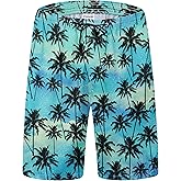 Mens Swim Trunks Quick Dry Board Shorts with Mesh Lining, Breathable Fit Print Beach Shorts Swimwear Bathing Suits