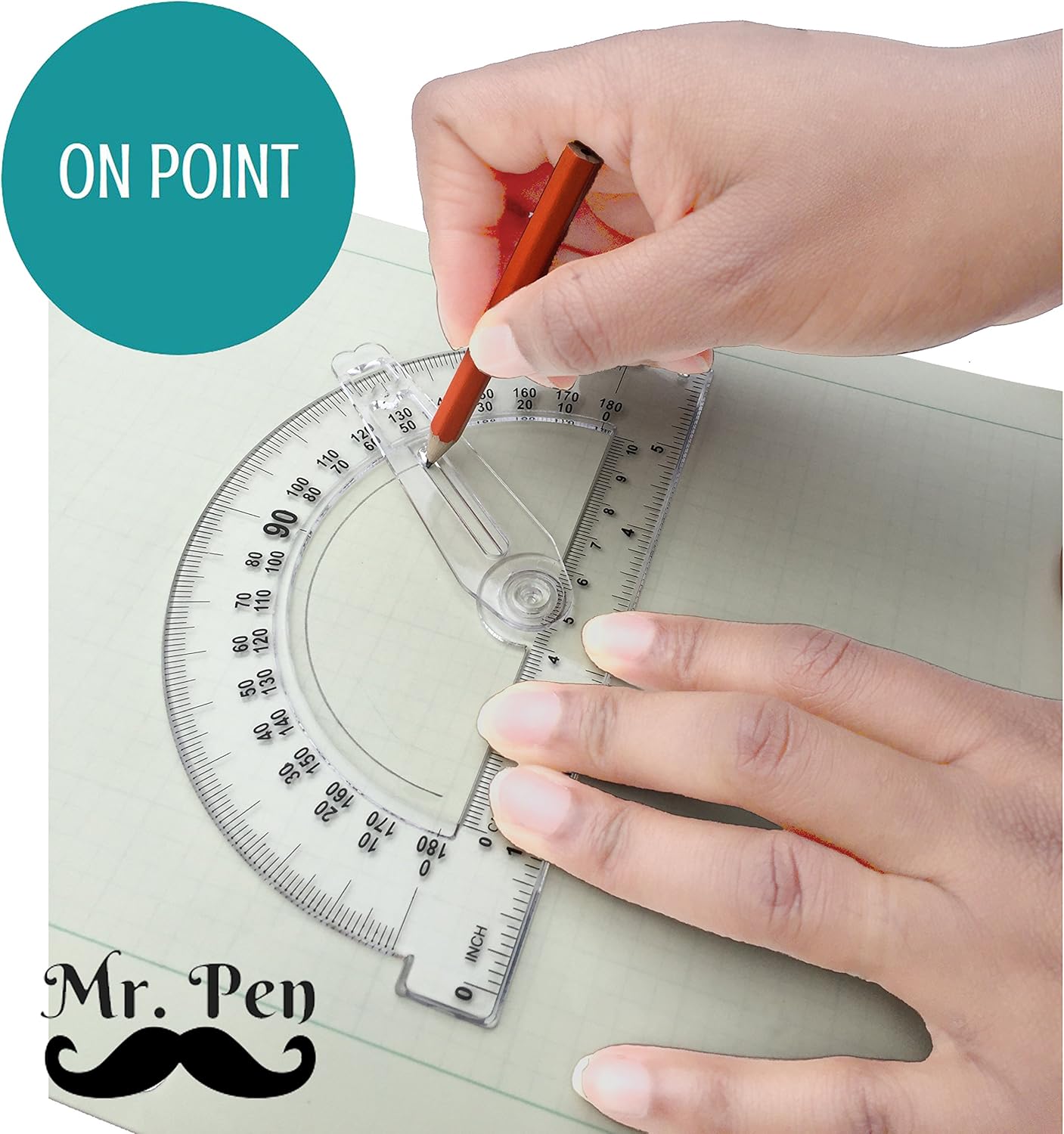 Mr. Pen Geometry Set with 6 Inch Swing Arm Protractor, Divider, Set Squares, Ruler, Compasses and Protractor, 15 Piece Set : Office Products