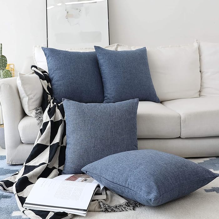 The Best Home Brilliant Decoration Lined Linen Throw Pillow