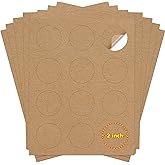 Koala Kraft Brown Round Labels 2 Inch, Printable Circle Stickers for Inkjet and Laser Printers, 300 Labels for Logo, Jar