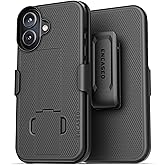 Encased DuraClip Designed for iPhone 17 Case with Belt Clip Phone Holster and Kickstand (Matte Black)