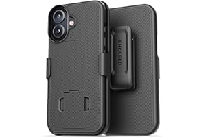 Encased DuraClip Designed for iPhone 17 Case with Belt Clip Phone Holster and Kickstand (Matte Black)