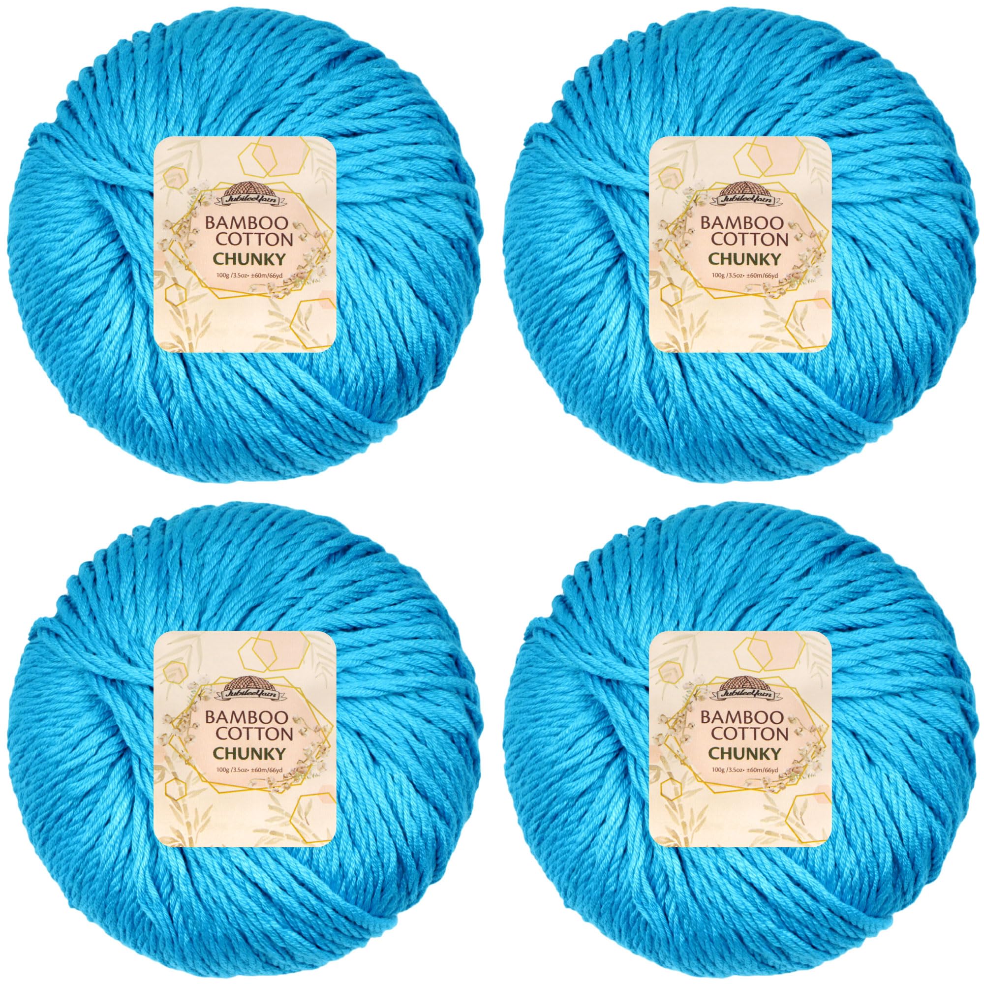 JubileeYarn Bamboo Cotton Chunky Yarn - 100g/Ball - Clear Waters - 4 Balls