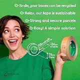 Pandabode Paper Packing Tape 24mm x 50m Recyclable Brown Kraft view 3