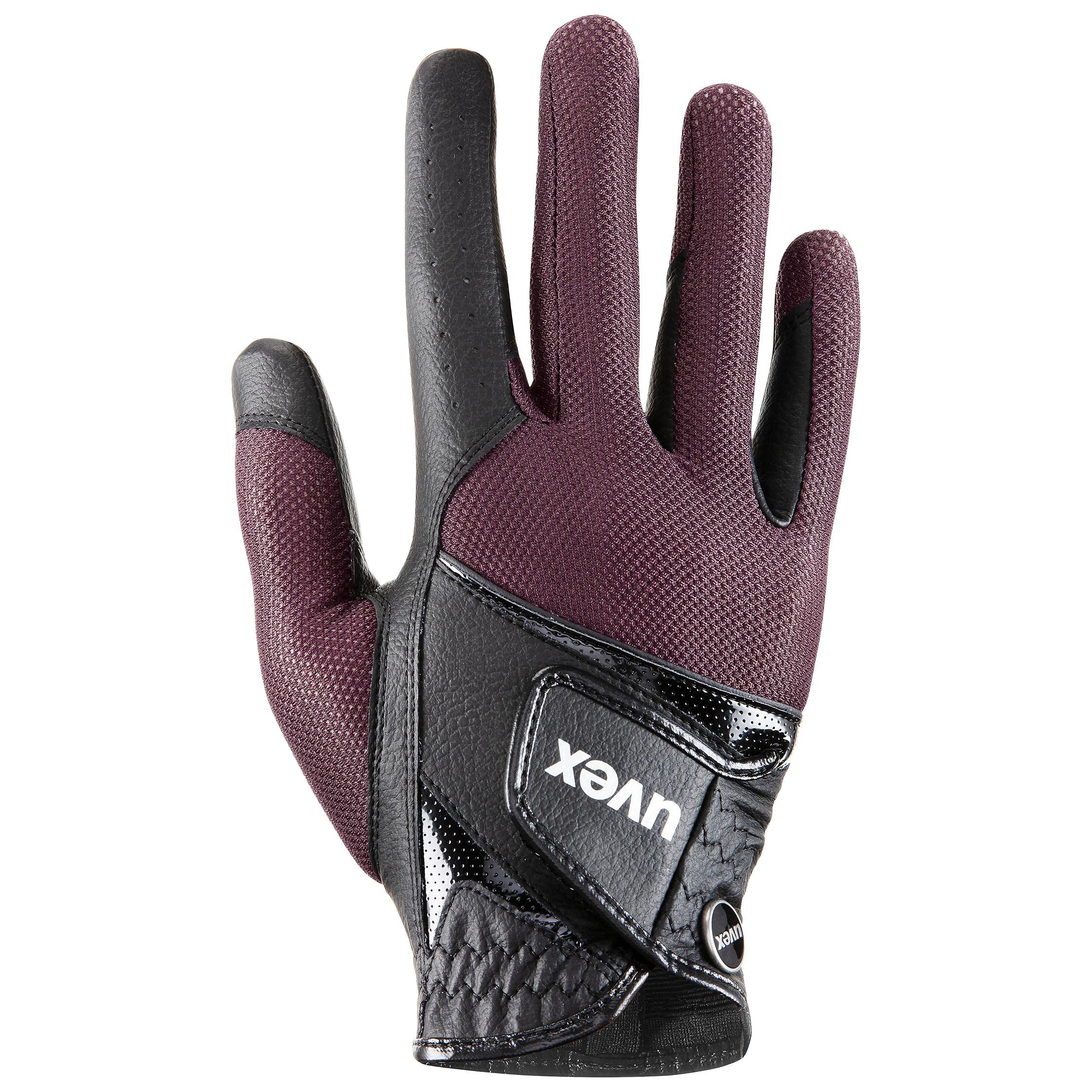 uvex Sumair - Flexible Riding Gloves for Men and Women - Durable - Breathable Material - Black-Burgundy - 9
