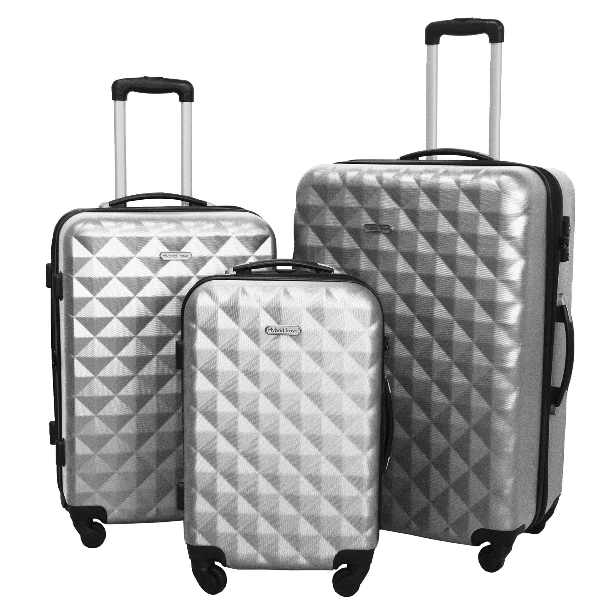 3 Piece Luggage Set Durable Lightweight Hard Case Spinner Suitecase
