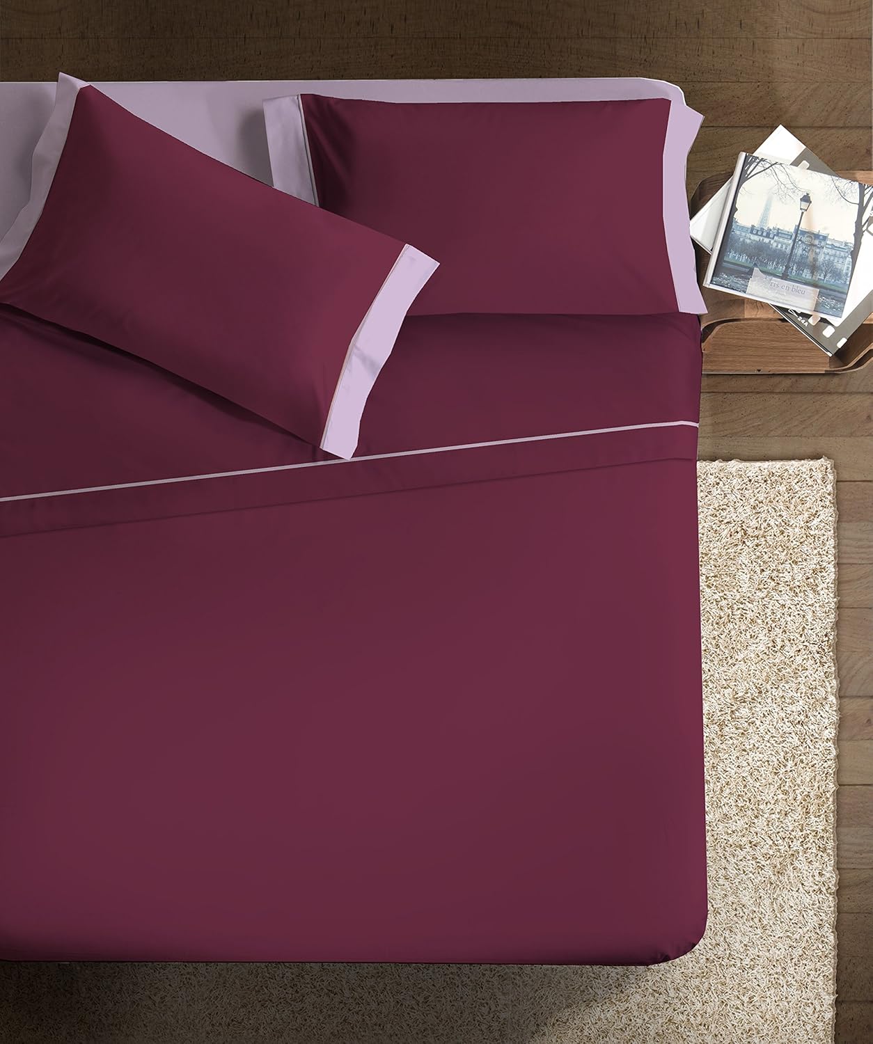 Ipersan Large Single, Double, Bedding Set, Cotton Queen Plum/Purple
