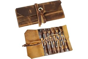 Leather Tool Roll Up Pouch - Leather Tool Wrench Roll/Chisel Bag by Rustic Town