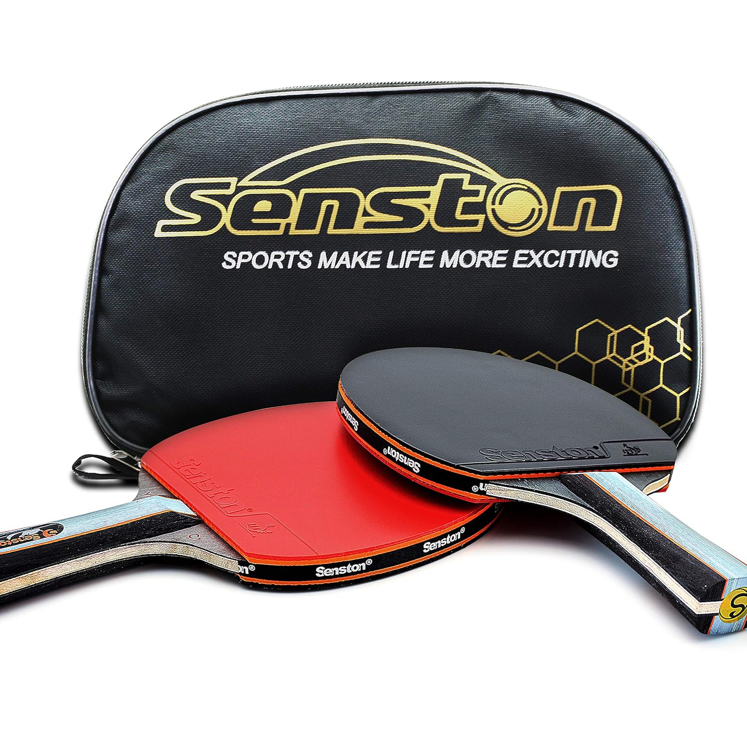 Shake Hands Grips Pingpong Paddle with 2 Bats ITTF Table Tennis Racket