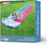 JOYIN 22.5ft Water Slide with 2 Bodyboards Backyard Splash Pool Blue Pink view 9