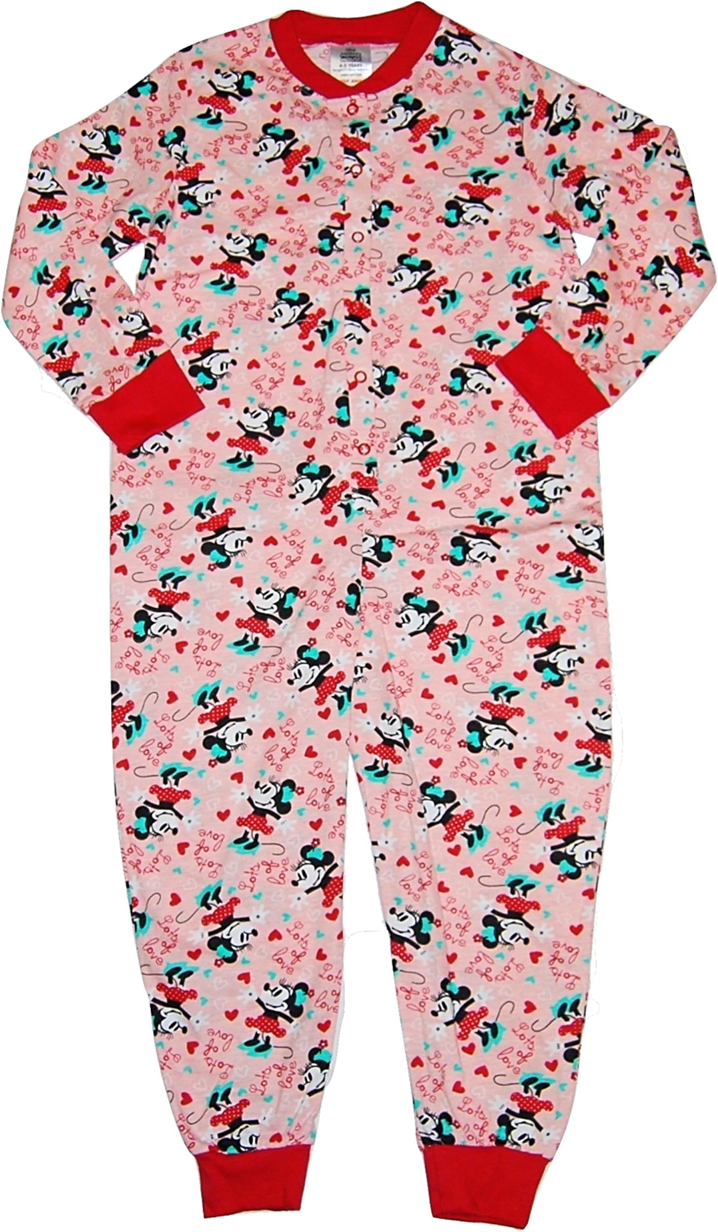 Disneys Minnie Mouse Girl Onesie All in One Pyjamas Pink 4-5 Upto 9-10 Years