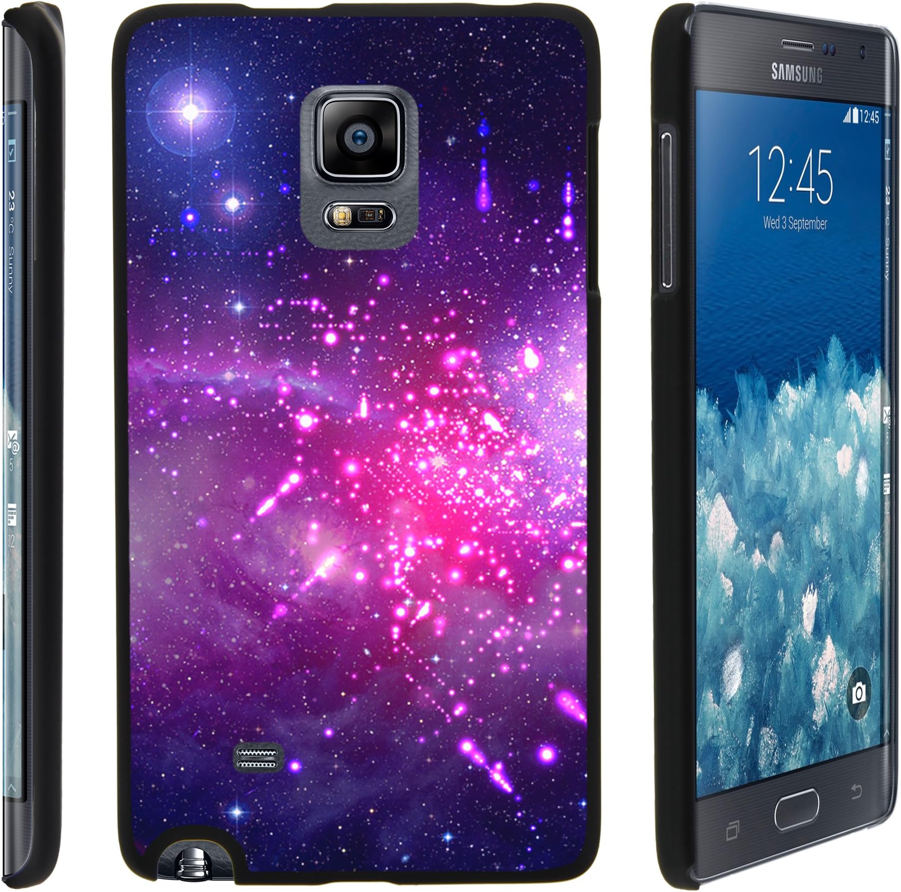 MINITURTLE Case Compatible w/Samsung Galaxy Note Edge Case, Slim Fit Snap On Cover w/Unique, Customized Design for Samsung Galaxy Note Edge SMN915 Heavenly Stars