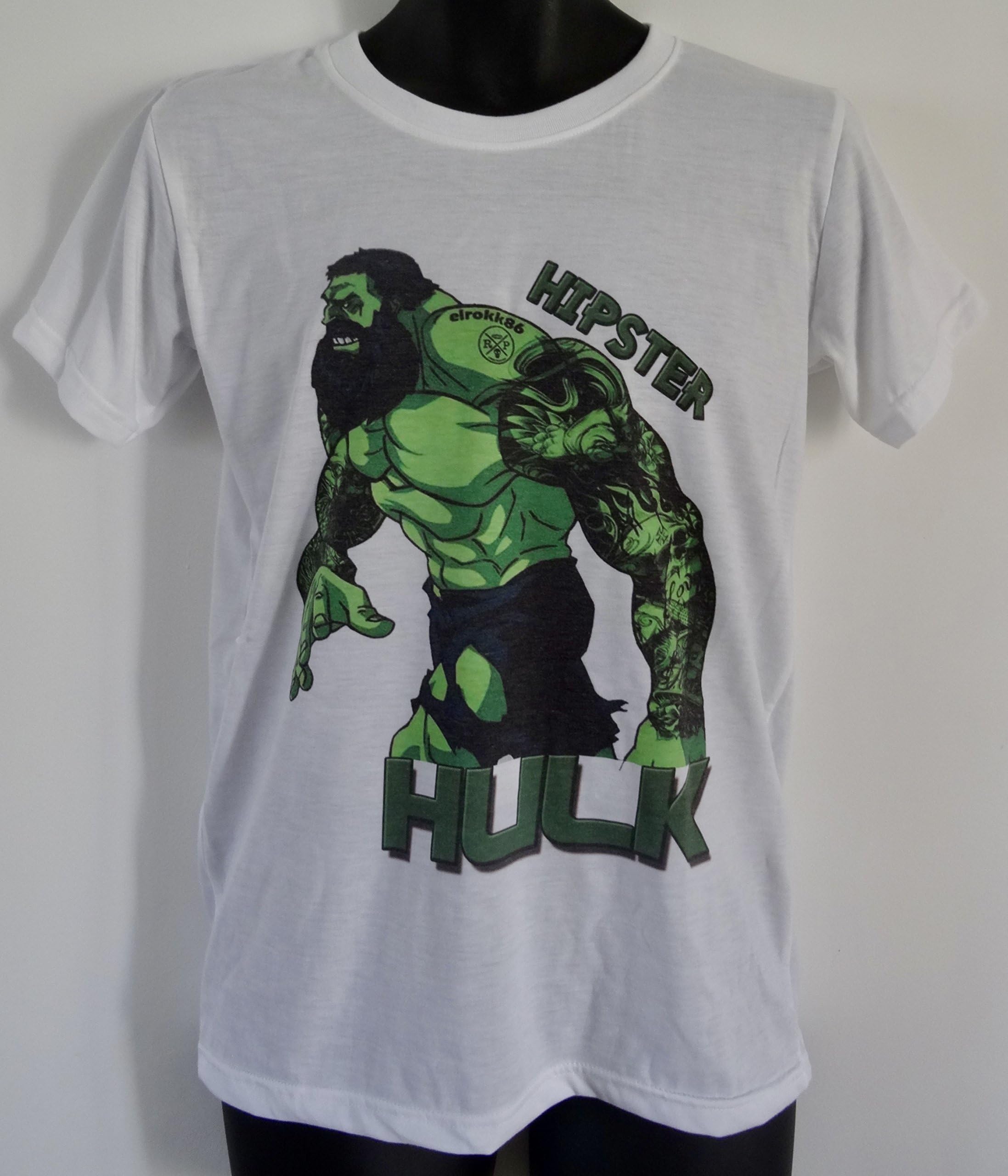 Men's Hipster Hulk T-Shirt - Tattoo Comic Book Superhero Alternative Beard - UK S M L