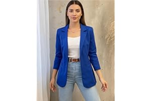 Long Sleeve Open Front Blazer for Women Casual Work Office Jacket