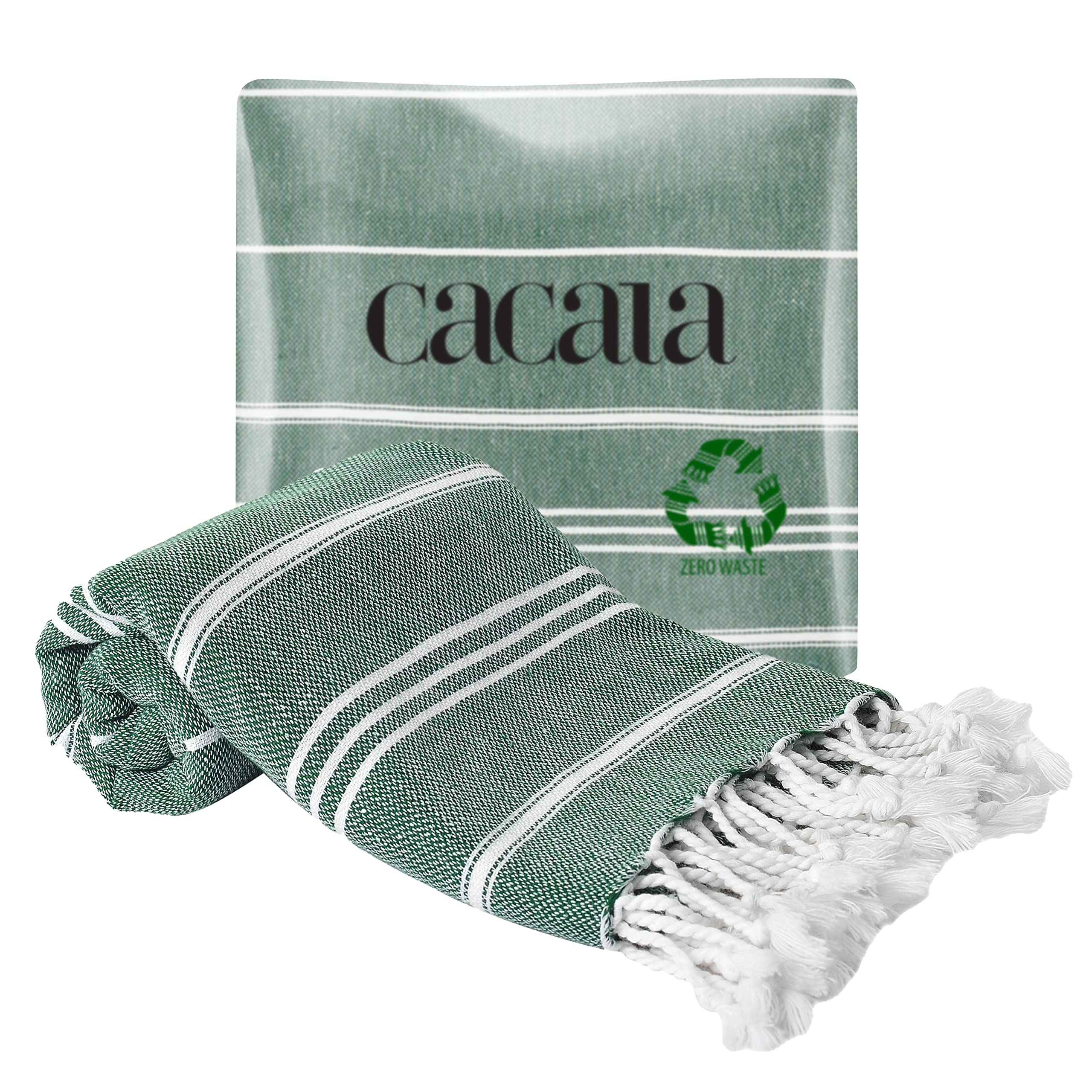 Cacala Hand Face Turkish Towel Pestemal 60x90 cm Peshtemal Fouta Kitchen Baby Care Army green
