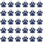 30Pcs Blue Dog Paw Alloy Enamel Pendants Enamel Paw Print Charm with Glitter Powder Paws Print Pendants Animal Dog Paws Keychain Pendant for DIY Keychain Earring Key Chains Jewelry Making Hole 2mm