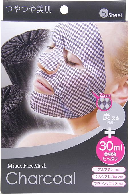 Amazon 高性能ストレッチマスク ミューフェイスマスク 炭 5枚セット 素数 フェイスパック 通販