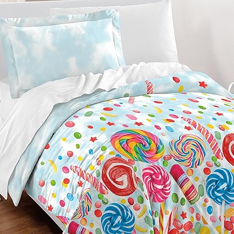 Buy Dream Factory Sweet Candy Comforter Set Twin Blue Online At