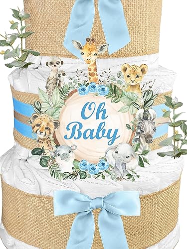Diaper Cake Boy Large Sunshine Gift Baskets Safari Diaper Cake Boy