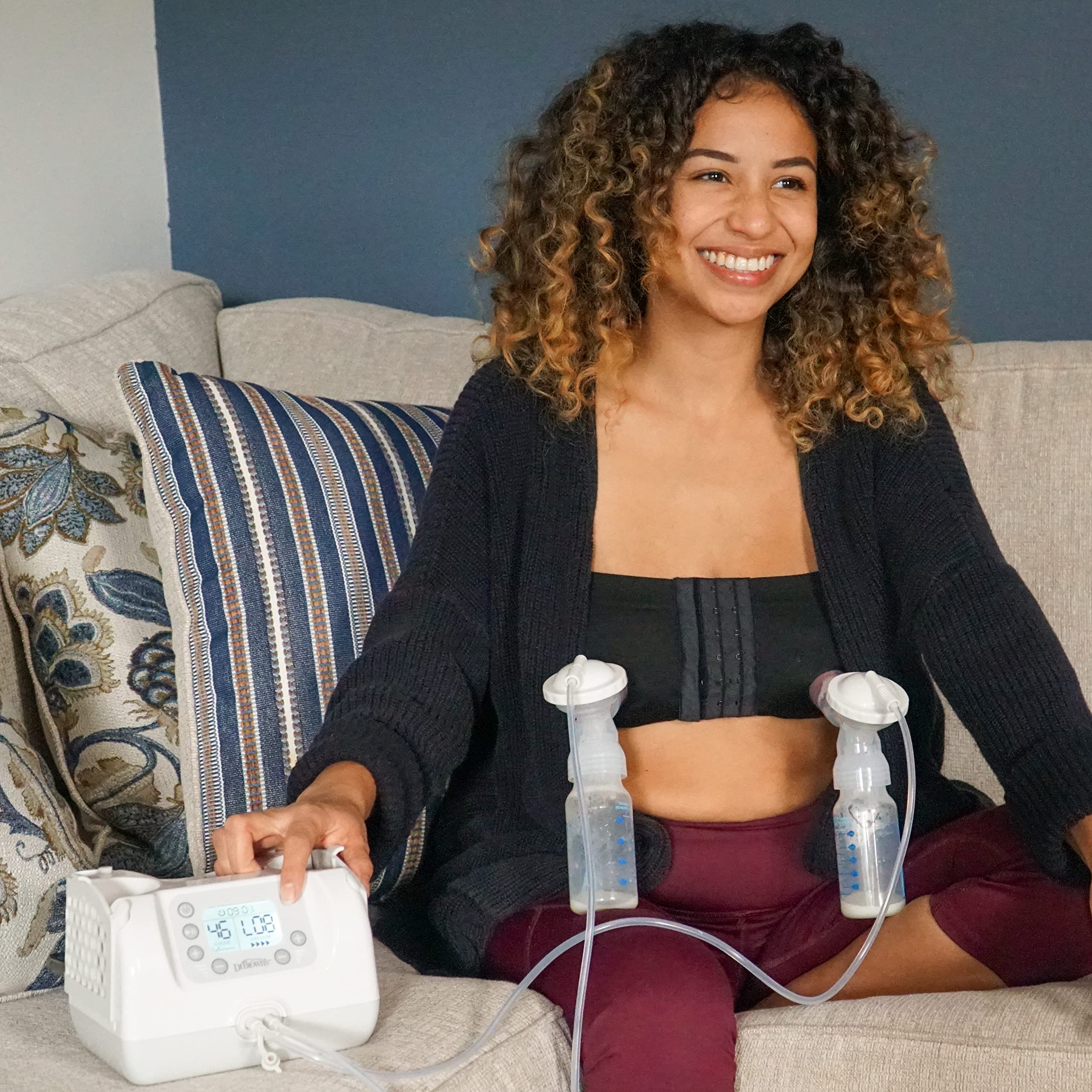 Dr. Brown's Customflow Hospital Strength Double Electric Breast Pump with Adjustable Settings, includes Breast Milk Collection Bottles, Flanges & Other Pumping Essentials