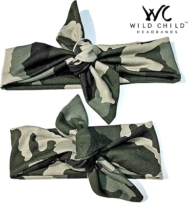 Amazon Com Mom And Baby Camo Matching Headbands Tie Knot Hair