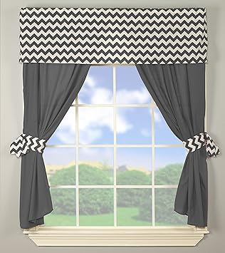 Amazon Com Baby Doll Bedding Chevron Window Valance And Curtain
