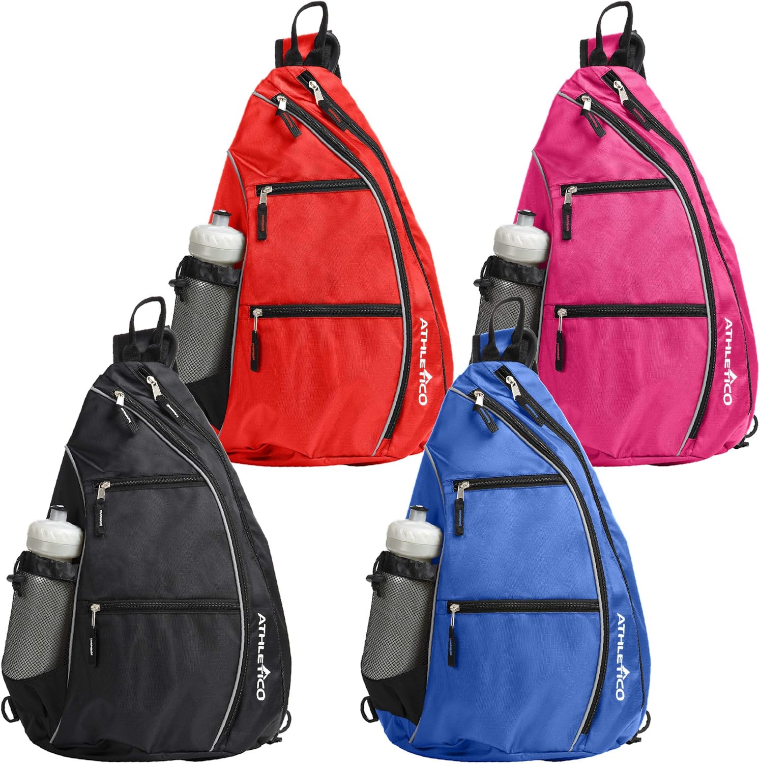 Athletico Sling Bag - Crossbody Backpack for Pickleball, Tennis, Racketball, and Travel for Men and Women (Pink): Clothing