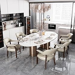 JESONVID Set of 6 Dining Leather Chairs with