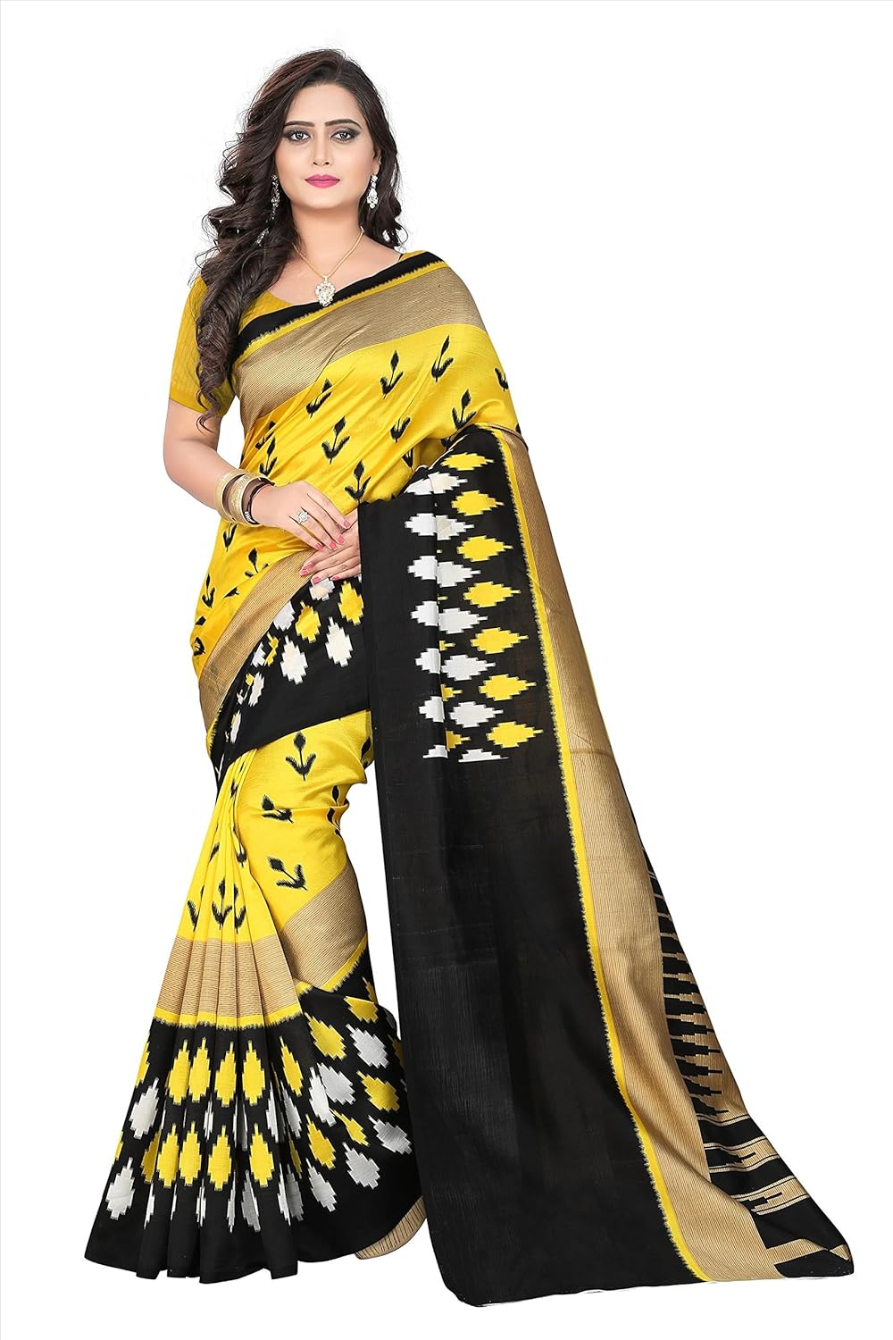 fabwomen silk saree with blouse piece (fab1124_multicolor_free size)