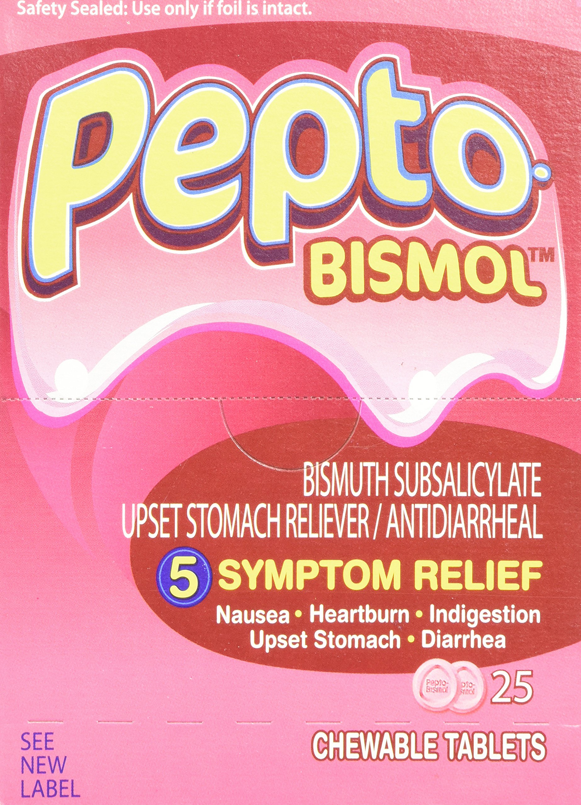 Pepto Bismol Individual Sealed 2 Tablets in a Packet (Box of 25... Free