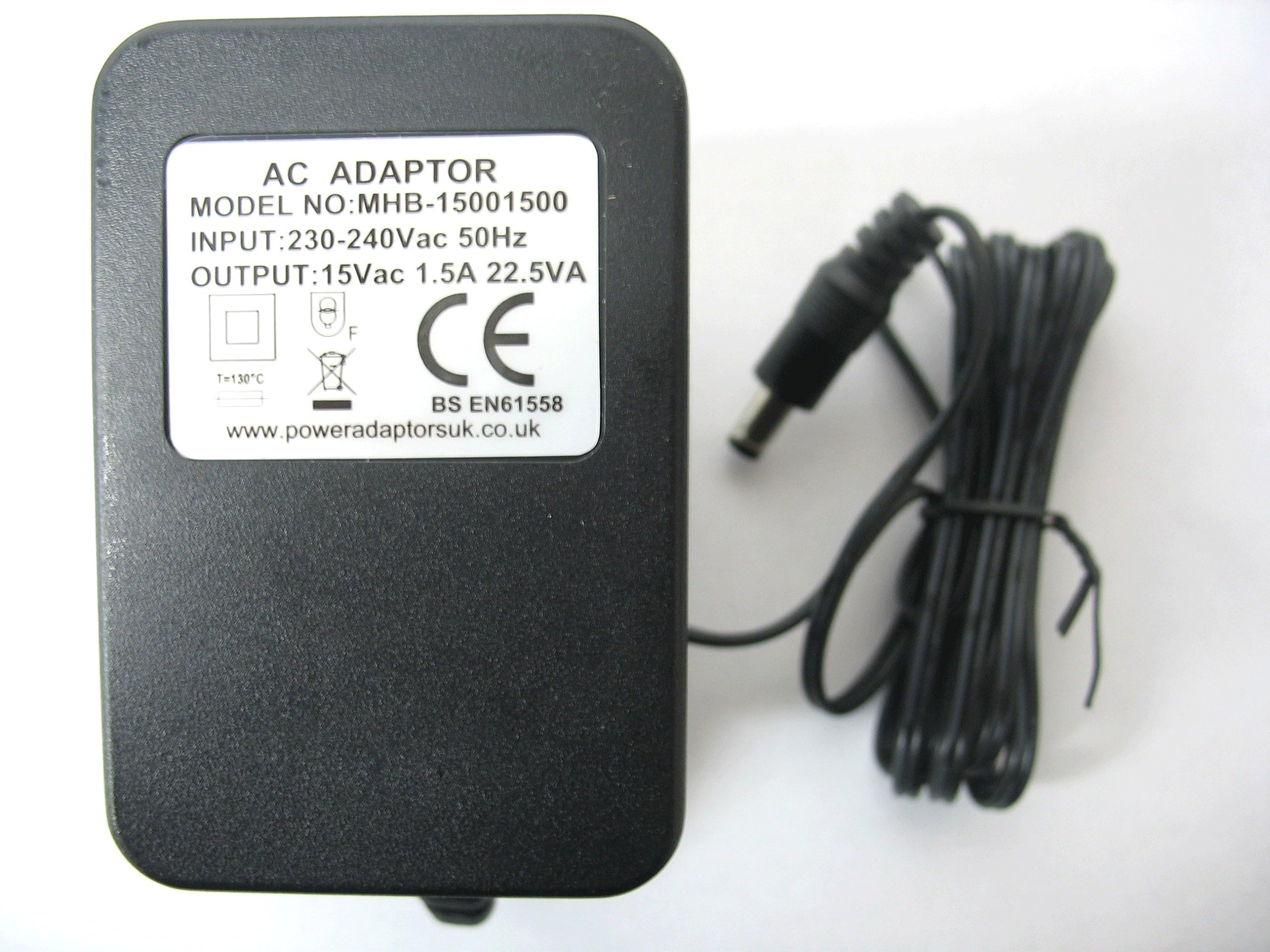 1500ma(1.5a) 15v(15 volt) 22.5VA AC/AC (AC Output) Power Adaptor/Supply/Transformer