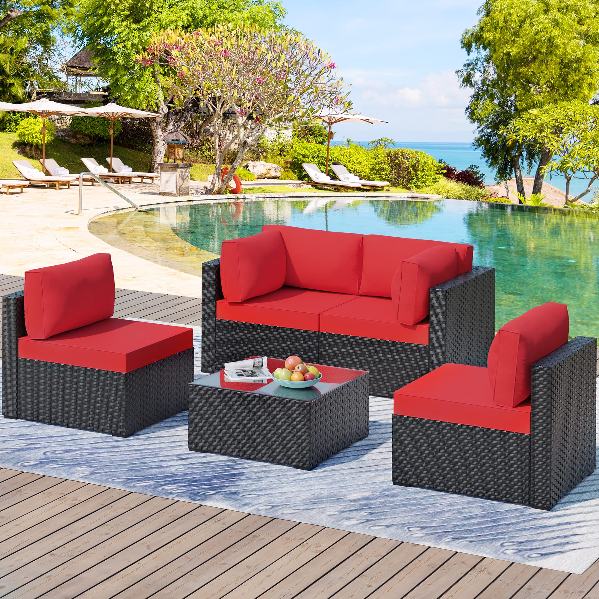 Sectional Red Outdoor Bench Cushions Sectional Outdoor Patio