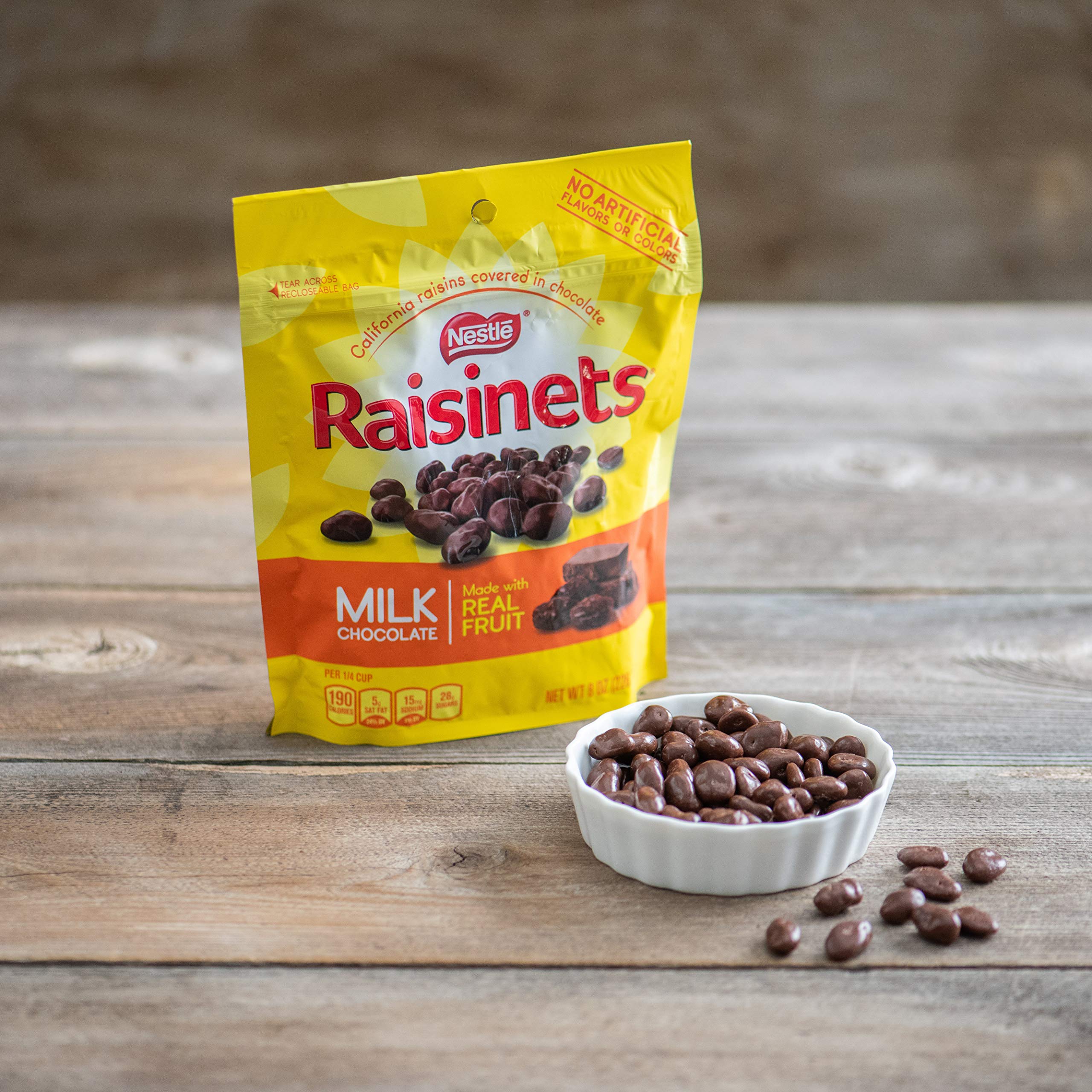 Milk Chocolate Covered Raisin Candy, Large Resealable Bag, 36