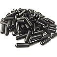 Jocon SF9000 PVC Flexible Vinyl Round End Caps Shelf Organizer Tip Caps Wire Thread Protector Cover (Inner Dia 5mm, Black)