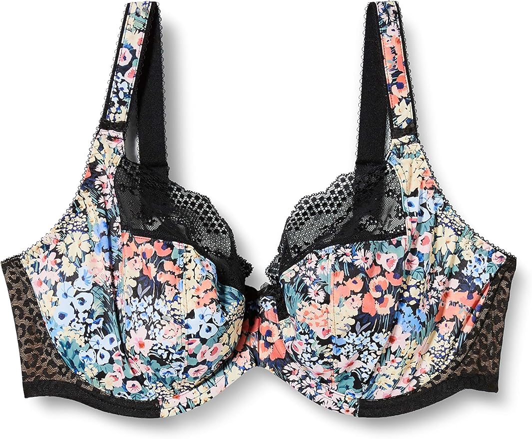 Elomi Women's Lucie Underwire Plunge Bra, Meadow, 38DD Amazon.co.uk