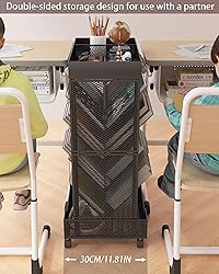 UMDONX Rolling Book Cart Double-Sided Large