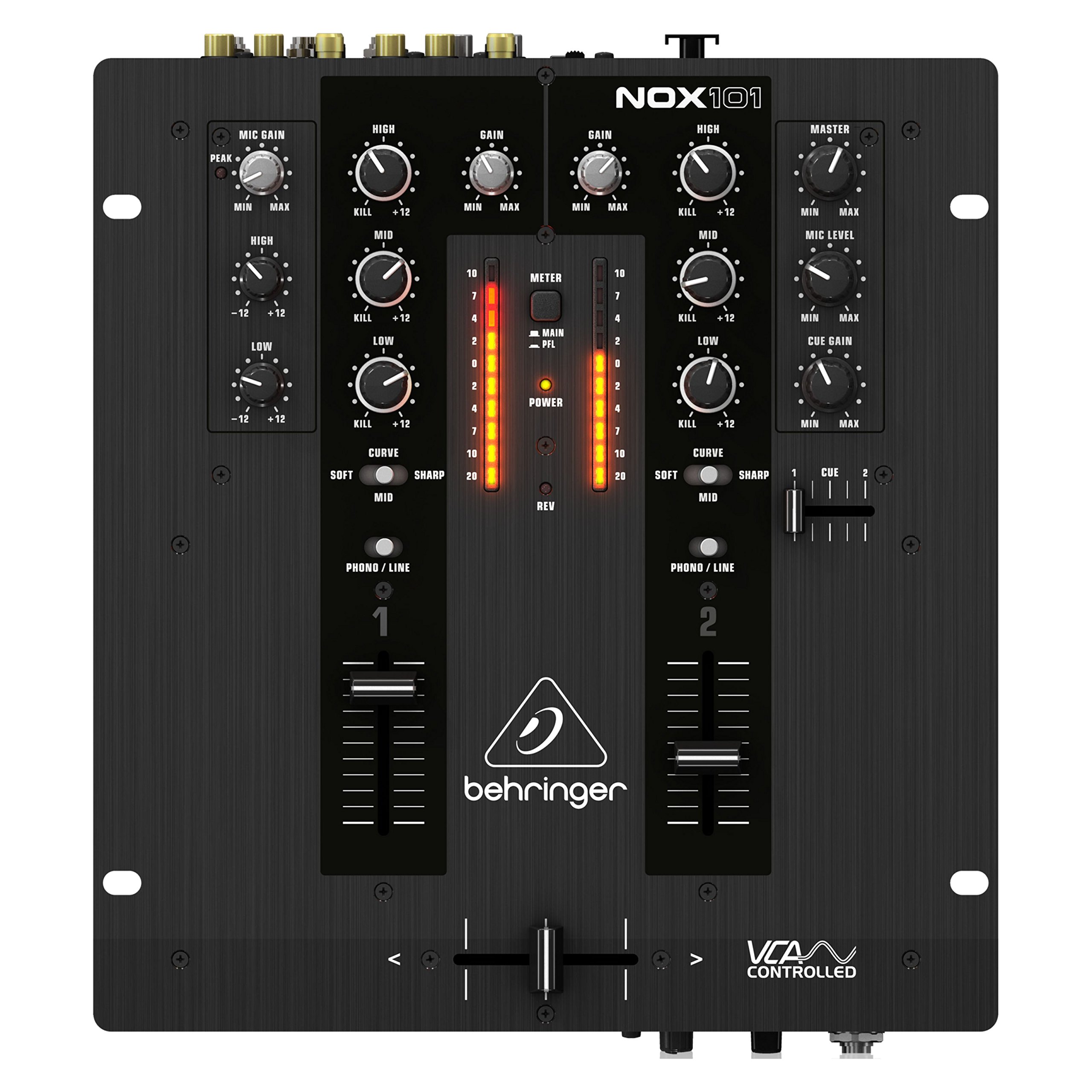 Behringer PRO MIXER NOX101 Premium 2 Channel DJ Mixer with Full VCA-Control and Ultraglide Crossfader