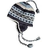 Hand Knit Sherpa Hat with Micro Fleece Lining and Eclectic Patterns, Handmade Winter Toque, Christmas Beanie, Made in Nepal