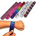 25 Mega Pack Slap Bracelets | Slap Bands Birthday Party Supplies Favors with Hearts & Animal Print | One Size Fits All | For Kids, Boys, And Girls | By Dazzling Toys