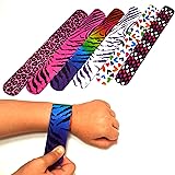 25 Mega Pack Slap Bracelets | Slap Bands Birthday Party Supplies Favors with Hearts & Animal Print | One Size Fits All | For Kids, Boys, And Girls | By Dazzling Toys