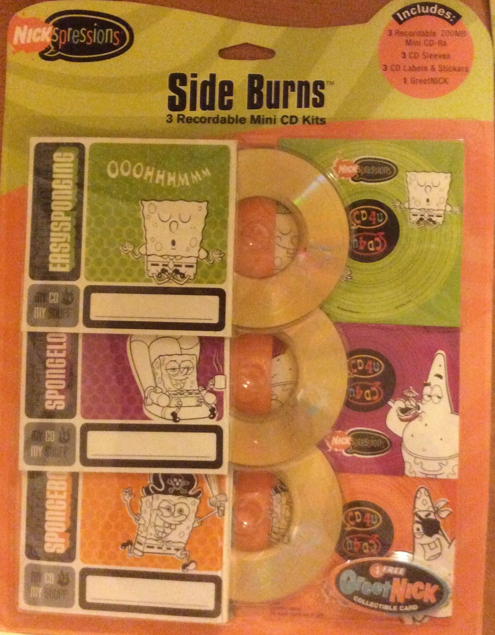 Nickelodeon Side Burns 3 Recordable Mini Cd Kits
