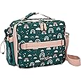 Bentgo Kids Lunch Bag - Durable, Double-Insulated Lunch Bag for Kids 3+; Holds Lunch Box, Water Bottle, & Snacks; Easy-Clean Water-Resistant Fabric & Multiple Zippered Pockets (Green Rainbow)