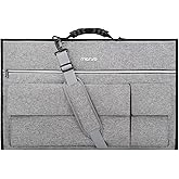 MOSISO Monitor Carrying Case, 27 inch Padded Monitor Travel Bag Cover Case, Protective Computer Monitors Handbag Dust Covers with Adjustable Shoulder Strap & 3 Pockets for 27 inch Monitors, Gray