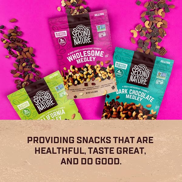 SECOND NATURE SIMPLICITY MEDLEY TRAIL MIX, KOSHER, GLUTEN FREE & NON-GMO, 14 OUNCE (PACK OF 6)