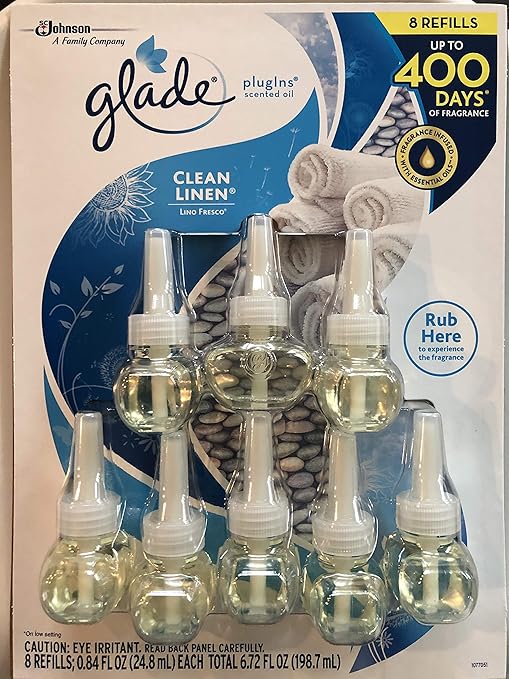 Glade Plugins Scented Oils Refills Clean Linen .84 FL Oz