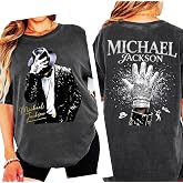 King of Pop Music Legend Tee &ndash; Vintage Pop Icon Inspired Graphic T-Shirt &ndash; Double Sided Music Biopc Fan Shirt &ndash; Retro Dance Legend Graphic Shirt - Pepper Charcoal Color